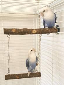 1pc Wooden Perch Nest Swing Set For Birds (2 Assorted Designs Shipped Randomly) - Brown - View 2