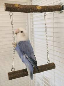 1pc Wooden Perch Nest Swing Set For Birds (2 Assorted Designs Shipped Randomly) - Brown - View 3