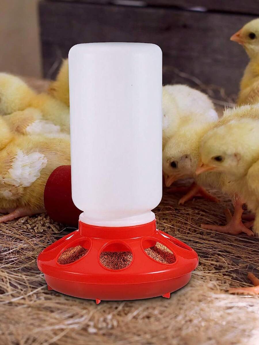 1pc Thickened Plastic Luer Connector Automatic Feeder For Birds, Pigeons Or Chickens Feeder With Multiple Holes - Multicolor - View 1