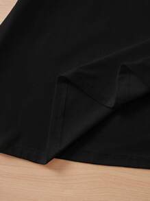 SHEIN Essnce Plus Solid Ruffle Trim Tee