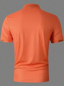 Manfinity Homme 男士滿版印花POLO衫 - 橘色 - 查看 2