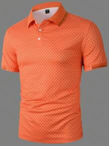 Manfinity Homme 男士滿版印花POLO衫 - 橘色 - 查看 3