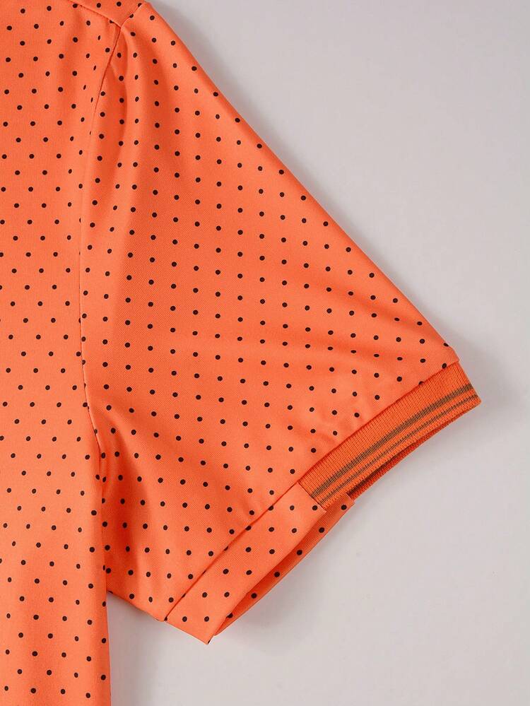 Manfinity Homme 男士滿版印花POLO衫 - 橘色 - 查看 4