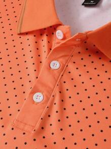 Manfinity Homme 男士滿版印花POLO衫 - 橘色 - 查看 7