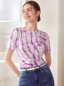 MOTF PREMIUM Áo thun buộc dây vải xếp nếp - Nhiều màu - Xem 2