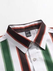 Manfinity Homme Men Striped Print Shirt Without Tee - Multicolor - View 5