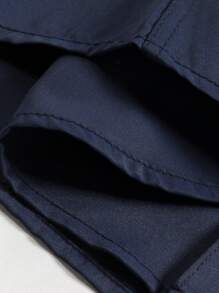 Manfinity Mode 男士拼接邊前排扣襯衫 - 藏蓝色 - 查看 6