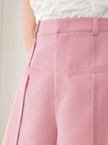 MOTF PREMIUM Quần soóc ống rộng không thắt lưng - Bụi hồng - Xem 3