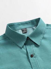 Manfinity Mode 男士滿版印花襯衫 - 青碧色 - 查看 6