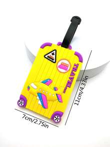 字母和飛機圖案行李牌矽膠 - 彩色 - 查看 4