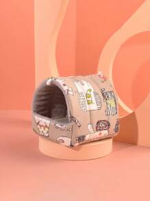 1 件卡通动物图案毛绒温暖宠物床，适合所有季节 - 彩色 - 查看 1