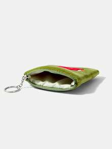 ROMWE Fairycore Mini Coin Purse Cute Mushroom Embroidery With Zipper - Green - View 7