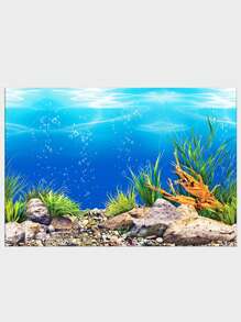 1入組雙面水族箱裝飾魚缸背景紙 - 彩色 - 查看 4
