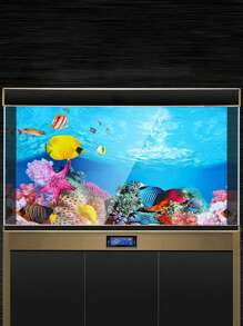 1入組雙面水族箱裝飾魚缸背景紙 - 彩色 - 查看 6