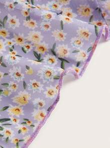 SHEIN Qutie 碎花前扭結吊帶上衣 - 彩色 - 查看 4