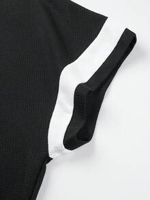 Manfinity Hypemode 男士拼接面T恤 - 黑色 - 查看 5