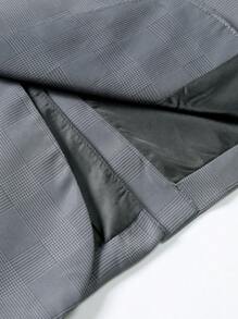 Manfinity Mode 男士千鳥格單排釦西裝外套 - 灰色 - 查看 5