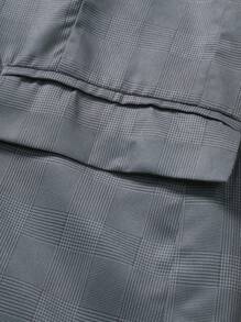 Manfinity Mode 男士千鳥格單排釦西裝外套 - 灰色 - 查看 6