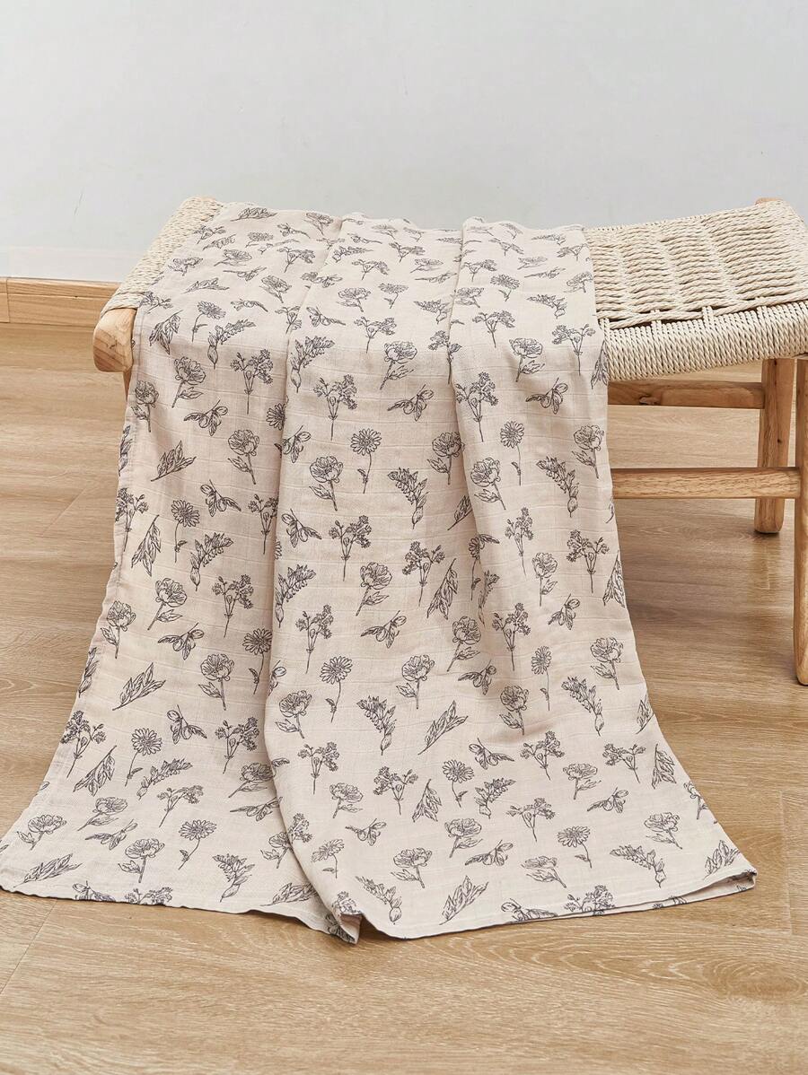 1pc Soft Bamboo Baby Muslin Swaddle Blanket - Multicolor - View 1