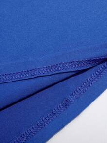 SHEIN LUNE Heart And Letter Graphic Tee - Blue - View 9