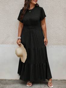 SHEIN LUNE Vestido unicolor bajo con fruncido