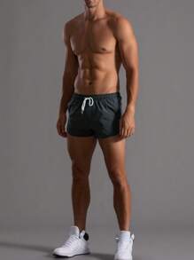 Manfinity Sport Corelite 男友款男士抽绳腰运动短裤，灰色短裤健身短裤慢跑短裤男士健身短裤男士泳装男士健身服男士泳装男士长款泳裤