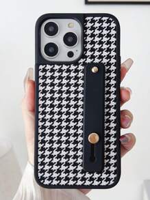 Houndstooth Phone Case With Push Pull Holder Compatible With Google Pixel Phone Case - Multicolor - View 1