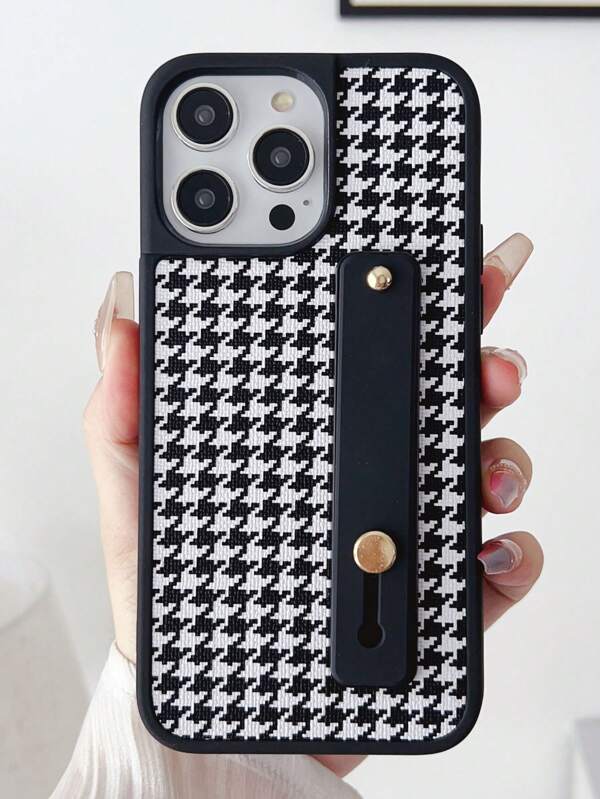 Houndstooth Phone Case With Push Pull Holder Compatible With Google Pixel Phone Case