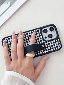 Houndstooth Phone Case With Push Pull Holder Compatible With Google Pixel Phone Case - Multicolor - View 4