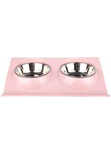 1 Miếng PP Bát dành cho thú cưng , Tối giản màu trơn Nhiều lưới Bát dành cho thú cưng Đối với Chó Và Mèo - Hồng - Xem 4