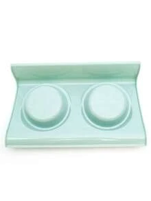 1入組PP寵物碗，簡約素色多格貓狗寵物碗 - 綠色 - 查看 8