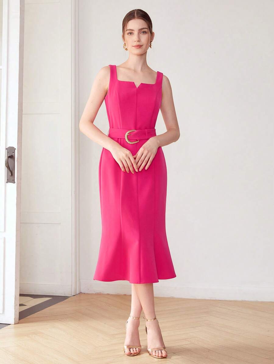 MOTF PREMIUM Đầm Midi Thắt lưng Mỹ nhân ngư