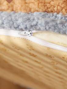 1入組毛絨寵物床，可愛卡通設計貓狗寵物床 - 棕色 - 查看 4