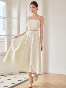 MOTF PREMIUM 紋理質感吊帶連衣裙不附腰帶