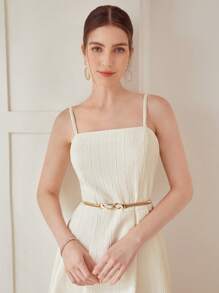 MOTF PREMIUM 紋理質感吊帶連衣裙不附腰帶