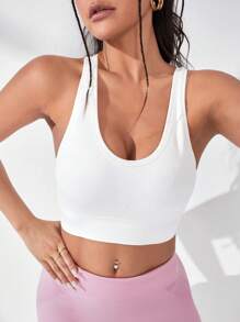 Yoga Sxy Crisscross Back Sports Bra - White - View 2