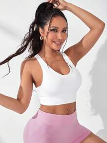 Yoga Sxy Crisscross Back Sports Bra - White - View 5