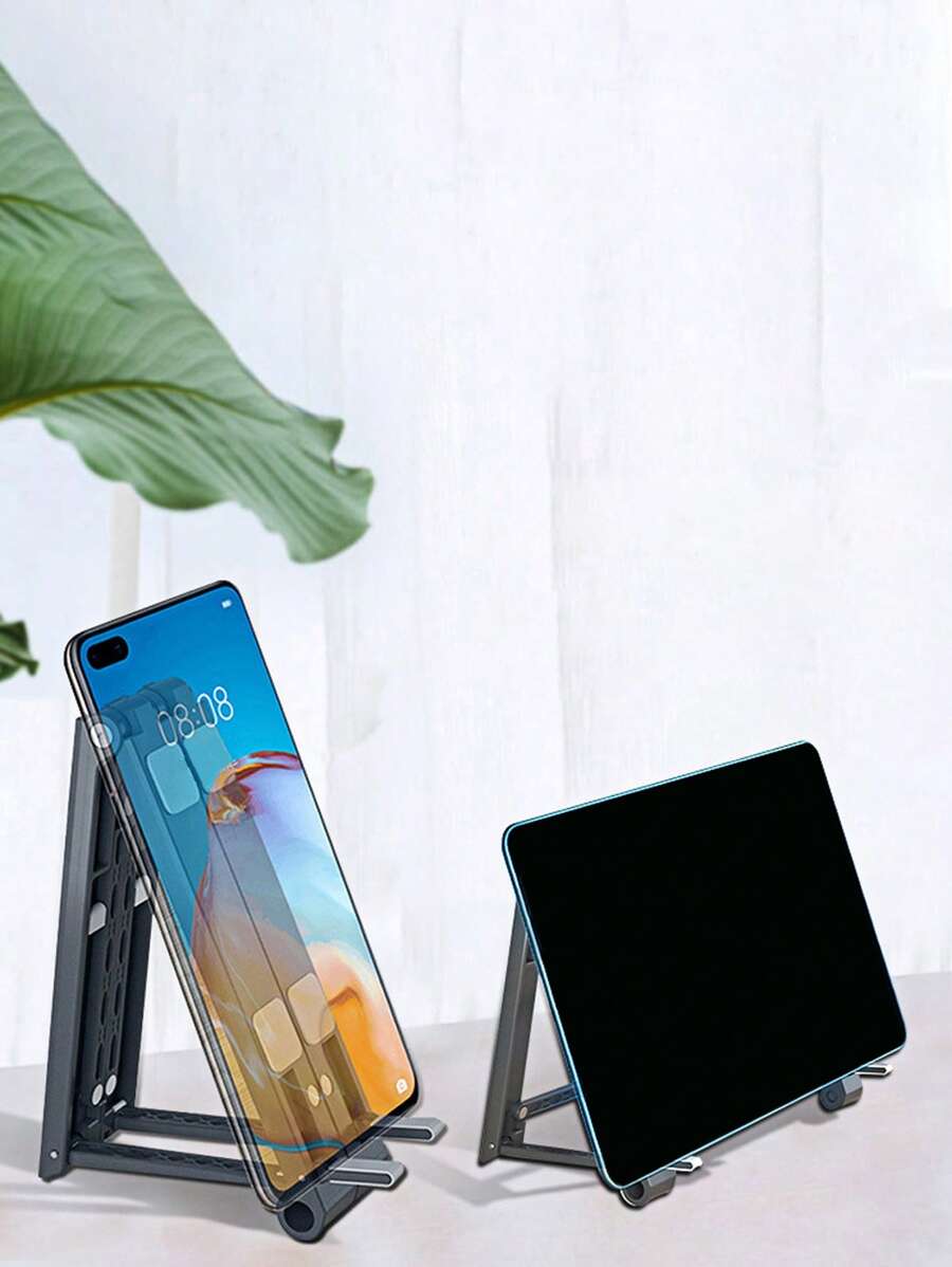 便攜可折疊桌面手機支架 - 黑色 - 查看 1