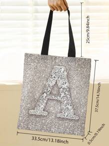 小購物袋字母和水鑽圖案學院 - 彩色 - 查看 2