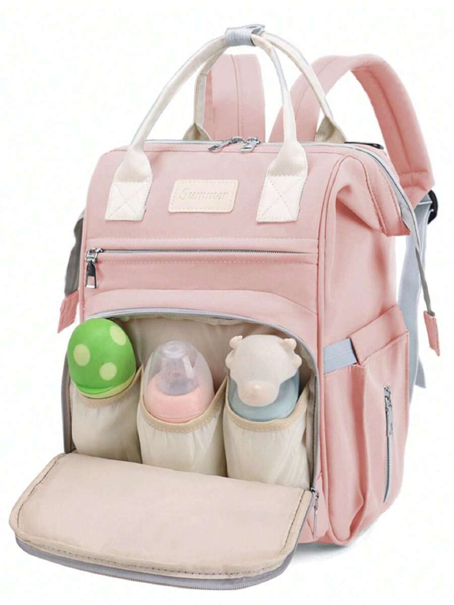 Baby Multi-Function Large Capacity Polyamide Diaper Bag With Adjustable Strap For Outdoor - Multicolor - View 1