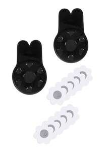 6 pares Cubierta de pezón unicolor - Negro - Ver 2