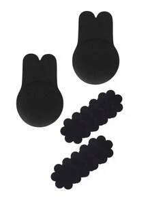 6 pares Cubierta de pezón unicolor - Negro - Ver 3