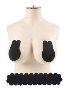 6 pares Cubierta de pezón unicolor - Negro - Ver 4