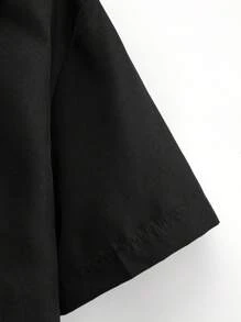 Manfinity Hypemode 男士拉鏈開襟抽繩連帽襯衫 - 黑色 - 查看 4