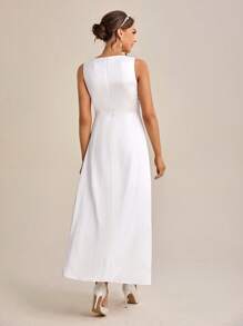 SHEIN Belle Guipure Lace Insert Solid Wedding Dress