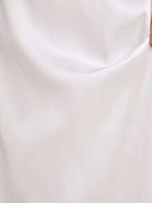 SHEIN Belle Guipure Lace Insert Solid Wedding Dress