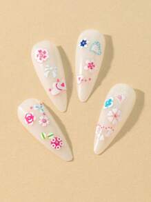 30pcs Floral Pattern Nail Art Sticker - Multicolor - View 5
