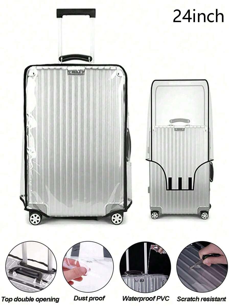 Luggage Cover PVC Thicken Protector Luggage Cover Suitable For 24inch Suitcase - Clear - View 1