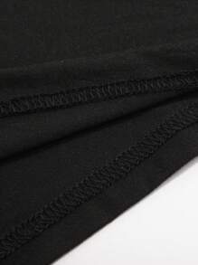 SHEIN LUNE Floral & Cat Print Tee - Black - View 7