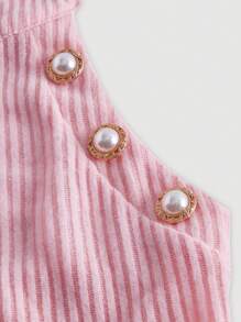 SHEIN MOD Top halter con diseño de botón - Rosa Pálido - Ver 3